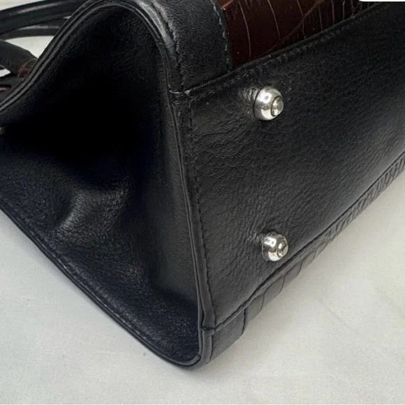 Brighton Black and Brown Croc-Embossed Satchel - Picture 9 of 11